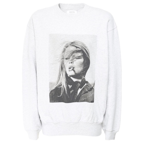 ANINE BING TERRY O’NEILL Brigitte Bardot Crewneck Ramona Pullover Sweatshirt XS - Picture 16 of 16